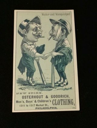 Victorian Osterhout & Goodrich Baseball Trade Card With Philadelphia Schedule