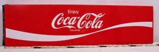 Coca Cola Large Cooler Metal 9 " X30 " Sign 1970s