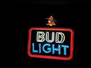 Bud Light Beer Light Sign Tavern Man Cave Bar Neon Look Model 810 - 010
