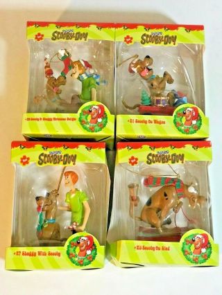 4 Vintage Scooby - Doo Christmas Ornaments Cartoon Network Dog Wb