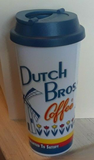 Dutch Bros Easy Go 16 Oz Coffee Travel Cup Mug Thermos Tumbler Lid W Handle