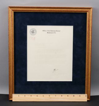 Authentic Signed Bob Attorney General Robert Kennedy Letter Senator H.  Williams