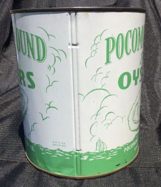 Pocomoke Sound Brand Gallon Seafood Oyster Tin Can Onancock Virginia 2
