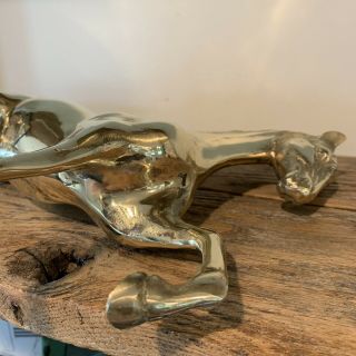 Vintage Large Mid - Century Heavy Brass Prancing Horse Statue/Figurine 17x12” 7