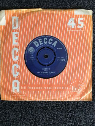 The Rolling Stones - Come On / I Want To Be Loved 7” Vinyl Decca F.  11675 (1963)