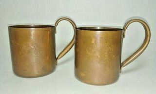 Vintage Moscow Mule Copper Cup Cock N Bull Product Set Of 2