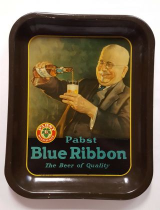 Antique Vintage 1933 Pabst Blue Ribbon Beer Tray