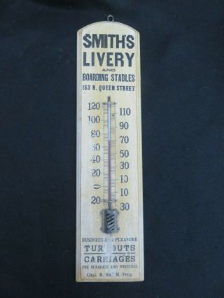 Antique Wood Advertising Thermometer.  Smith 