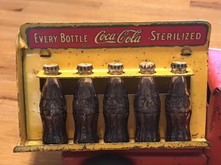 1930 ' s Pressed Steel Metalcraft Coca - Cola Truck With 6 Bottles 3