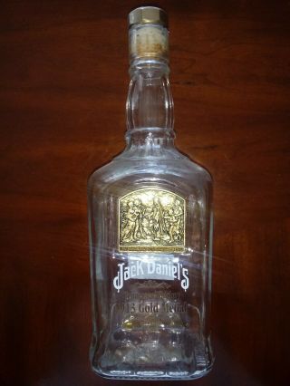 Jack Daniels 1913 Gold Medal Empty Bottle,  Cork,  Tag Limited Edition Collectible
