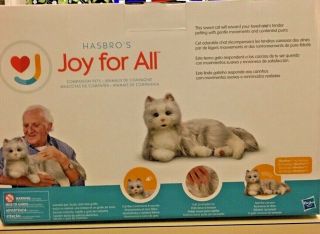 Hasbro Lifelike Joy for All Companion Comfort Pet Cat Silver Kitty Moves Sounds 2