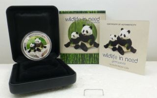 2011 Australia 1 Oz Silver Proof Giant Panda " Wildlife In Need " Coin