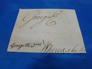 King George Iii (great Britain) - Clipped Signature,  From Document,