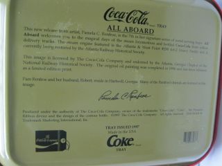 Vintage Coca - Cola Metal Serving Tray ' All Aboard ' 7 1977 Pamela Renfroe 3