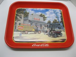 Vintage Coca - Cola Metal Serving Tray ' All Aboard ' 7 1977 Pamela Renfroe 4