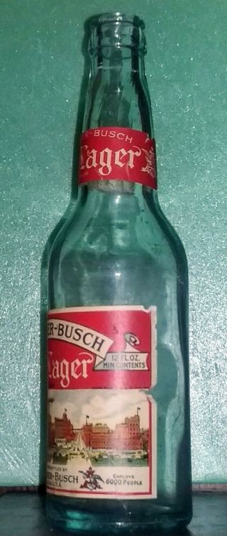 Old Lager Beer Bottle pre - prohibition WW1 Anheuser Busch St.  Louis MO.  BUDWEISER 3