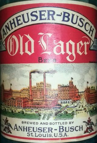 Old Lager Beer Bottle pre - prohibition WW1 Anheuser Busch St.  Louis MO.  BUDWEISER 6