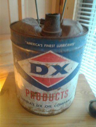 Vintage Dx D - X Gas Station Oil Old 5 Gallon Metal Gas Can Bucket