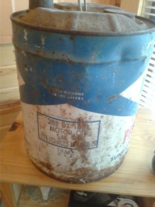 Vintage DX D - X GAS STATION OIL Old 5 Gallon Metal Gas Can Bucket 3