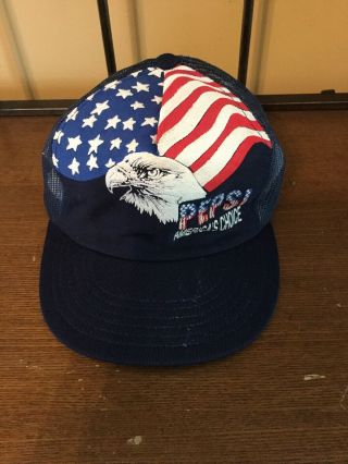Vintage Pepsi America’s Choice Snapback Hat Cap Usa Flag Eagle Trucker