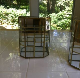 2 glass brass display cases 10 x 7 x 3 in great shape 2