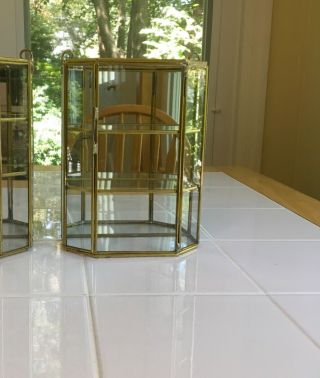 2 glass brass display cases 10 x 7 x 3 in great shape 3