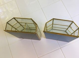 2 glass brass display cases 10 x 7 x 3 in great shape 5