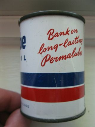 Vintage Permalube Motor Oil Can Style Advertising Tin Bank Standard Oil Gasoline