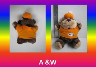 A&w Plush Soft Toy Doll Bear - Rooty - Soda Rootbeer Hamburgers 4 " Keyring