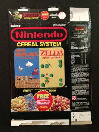 Ralston Nintendo Cereal System Box Mario/zelda