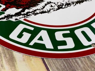 VINTAGE BUFFALO GASOLINE PORCELAIN SIGN GAS MOTOR OIL SERVICE STATION PUMP PLATE 2