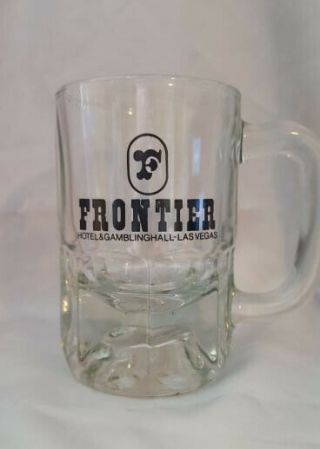 Vintage Frontier Casino Las Vegas 4.  5 Inch Glass Mug