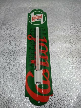 Castrol Thermometer Gas Oil Porcelain Advertising Sign 2