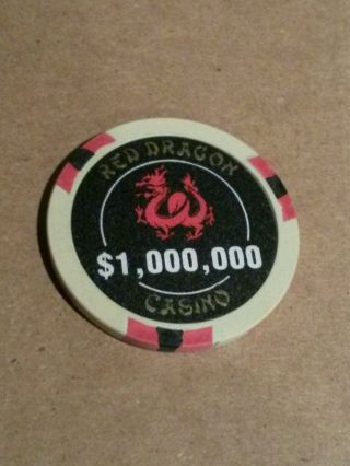 Red Dragon Casino $1,  000,  000 Casino Chip Las Vegas Rush Hour 2 - Stocking Stuffer