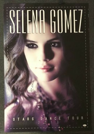 Selena Gomez Signed 24x36 Stars Dance Tour Poster Autographed Jsa Sticker Only