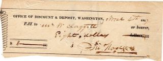 1817,  Commodore John Rodgers,  Hero Of The War Of 1812,  Hand Signed Bank Check
