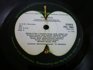 THE BEATLES,  THE WHITE ALBUM,  1968 UK STEREO APPLE LABEL 2 LP SET COMPLETE. 5
