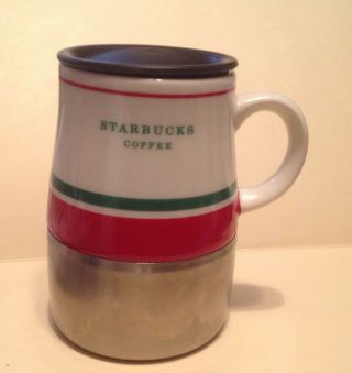 Starbucks Travel Coffee Mug Cup Ceramic And Stainless Steel 14oz With Lid
