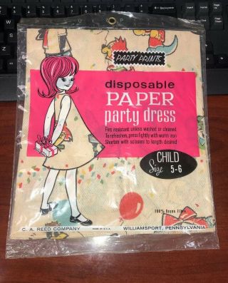 Vintage 1967 Hanna Barbera Yogi Bear Boo Boo Pixie Dixie Paper Party Dress Nos