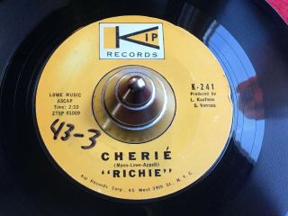 H.  T.  F.  Doo Wop “ Richie “ — Cherie / Dream Lover 45 Kip Records Strong 