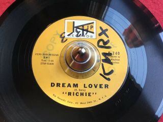 H.  T.  F.  DOO WOP “ RICHIE “ — CHERIE / DREAM LOVER 45 KIP RECORDS STRONG  4