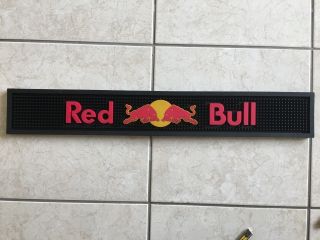 Red Bull Logo Bar Matt Rubber Black With Red And Yellow 23.  75 X 3.  5 Inc