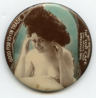 Tip Top Cafe Lowellville Good For 10ct In Trade Advertising Pocket Mirror Cruver