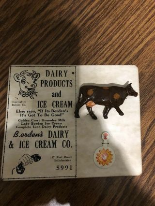 Borden’s Dairy Milk Bottle Advertising Card Bellefontaine Ohio O Cow.
