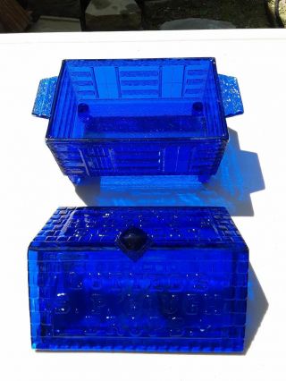Vintage Cobalt Blue Glass Lutted 