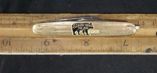 Vintage Stark Trees Bear Fruit Advertising Pocket Knife Embossed Bear