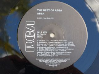 Abba ‎– The Best Of Abba Lp,  Rare Aus Only 1988 Black Label Remaster,  Splp 1039