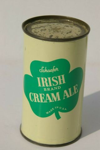 Schaefer Irish Brand Cream Ale Flat Top Beer Can Albany York No Res Indoor