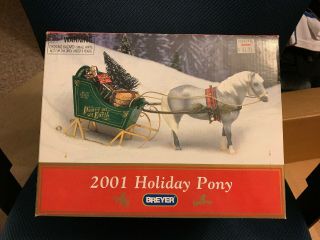 Breyer Holiday Pony With Sleigh " Jingles " 2001 Never Out Of The Box
