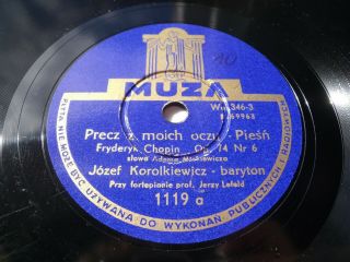 Jerzy Lefeld (piano) Józef Korolkiewicz (baritone) Chopin Songs Muza 78rpm 1946